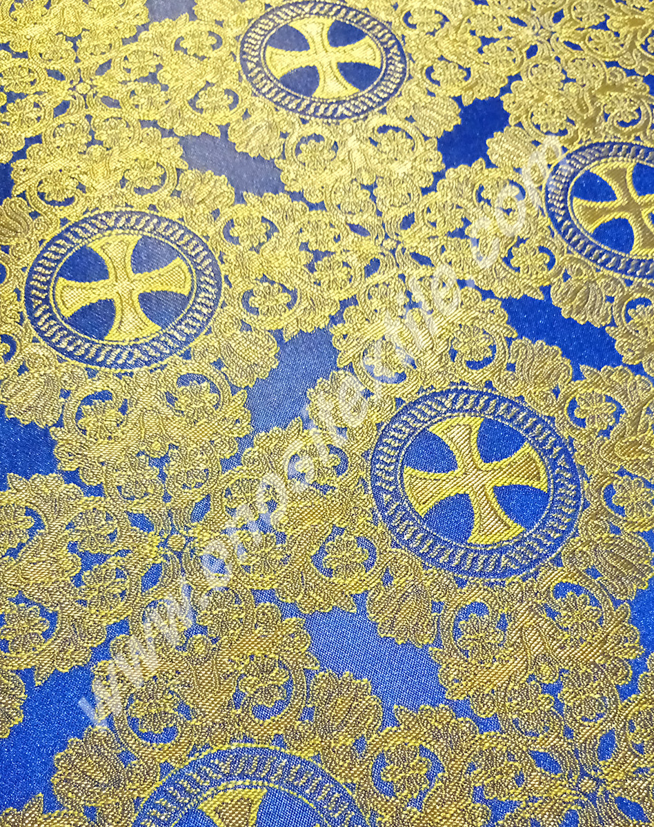 KL-017 Gold-Blue Brocade Fabrics